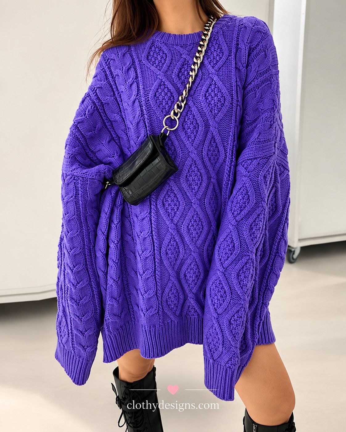 Women’s Fall Winter Twist Knit Oversized Sweater – Casual Long Sleeve Pullover